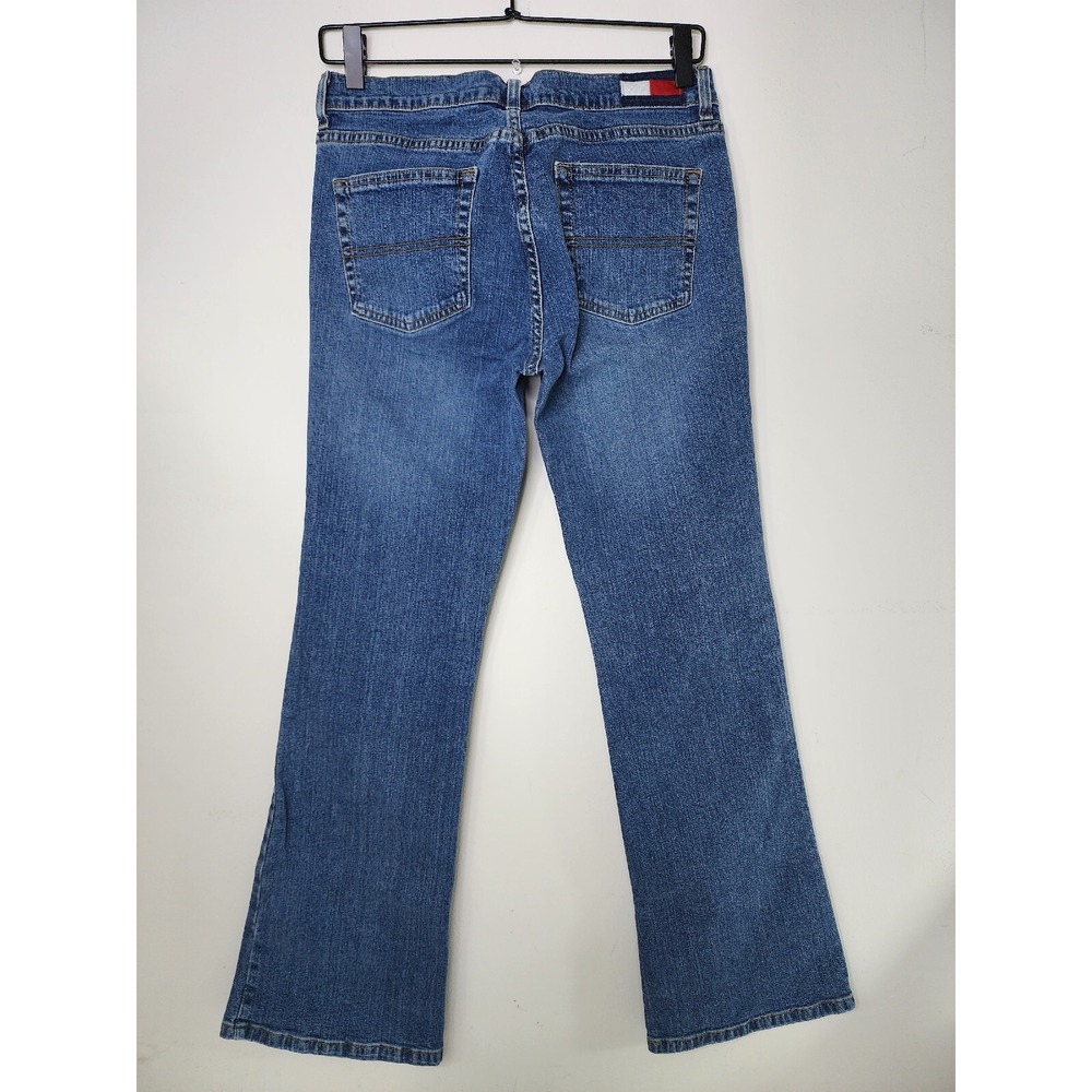 Tommy Hilfiger Boot Womens Size 9 Mid-Waist Blue Jeans Flag‎ Logo 29x29 Vintage